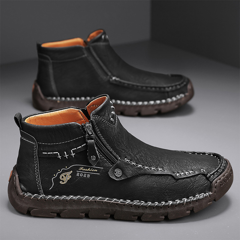 (🔥BLACK FRIDAY SALE - 70% OFF)Men's Casual Handmade Leather Boots - Prevent Foot Diseases