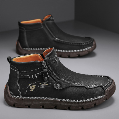 (🔥BLACK FRIDAY SALE - 70% OFF)Men's Casual Handmade Leather Boots - Prevent Foot Diseases