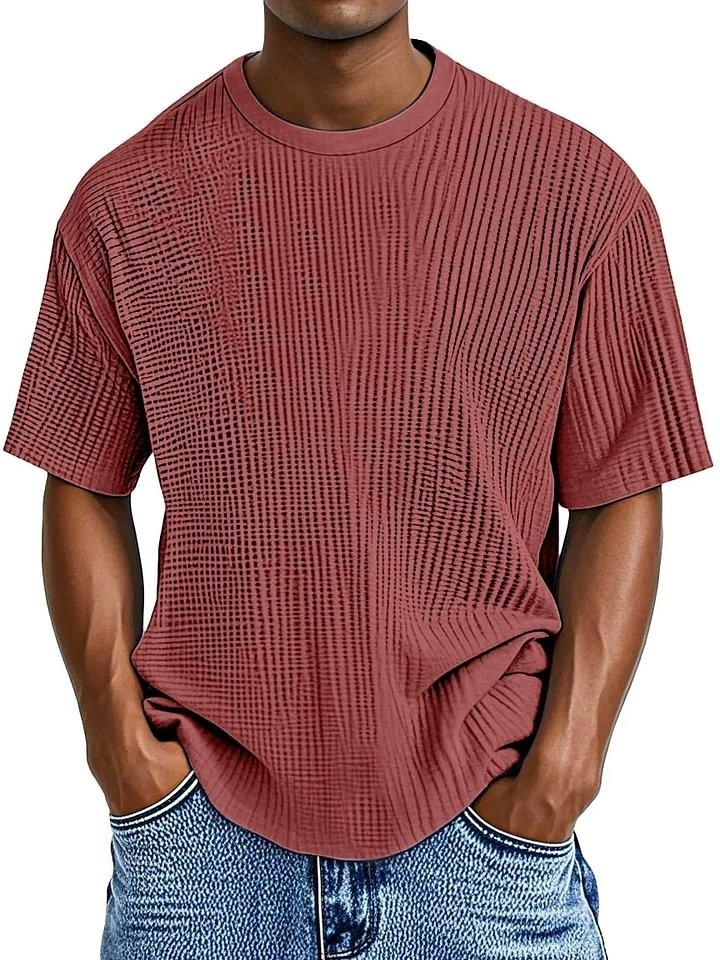 Ruimvallend zomer-T-shirt met ronde hals voor heren