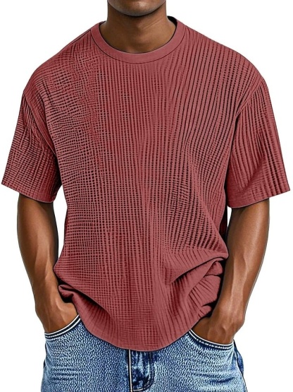 Ruimvallend zomer-T-shirt met ronde hals voor heren