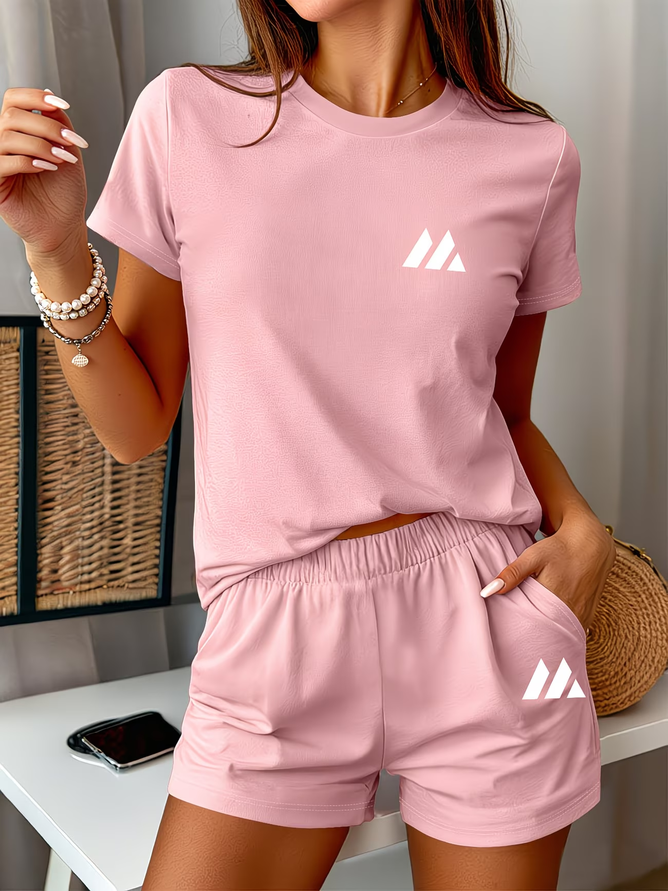 Ensemble d'été pour femme avec t-shirt et short
