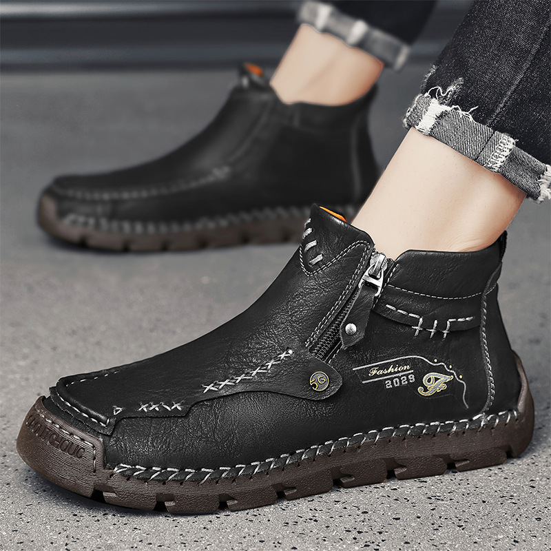 (🔥BLACK FRIDAY SALE - 70% OFF)Men's Casual Handmade Leather Boots - Prevent Foot Diseases