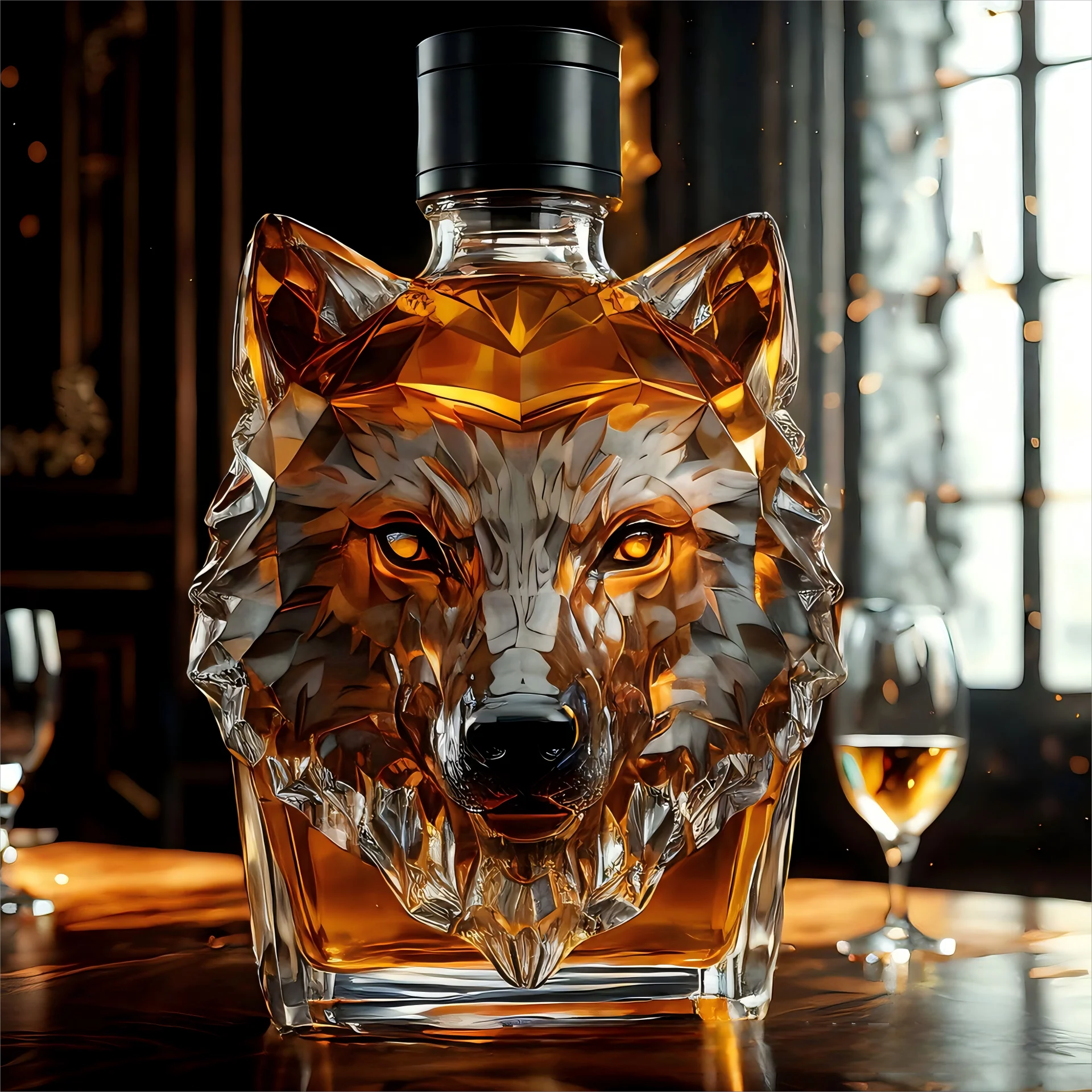 ⏰Liquidatieverkoop voor de prijsverhoging: bespaar 70% - Beperkte editie "Howl's Haven: Wolf - Crested Whiskey Bottle"