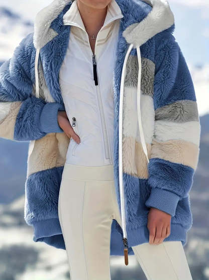 Elina - Veste Teddy à blocs de couleurs