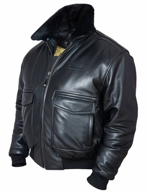 (NOUVEAUTÉS) VESTE EN CUIR DE VOL A-2 AVEC DOUBLURE NOIRE