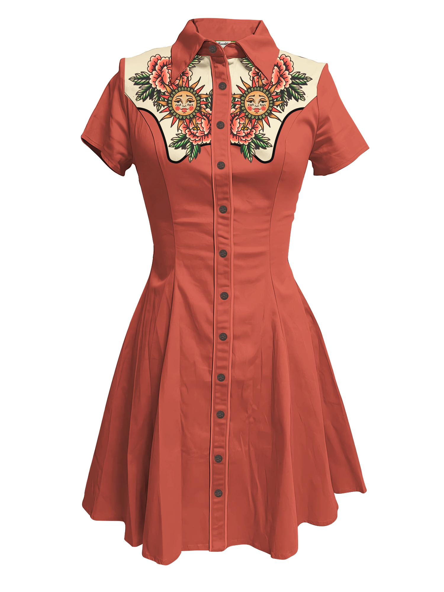 Fleur et Soleil Vintage – Robe 100 % Coton