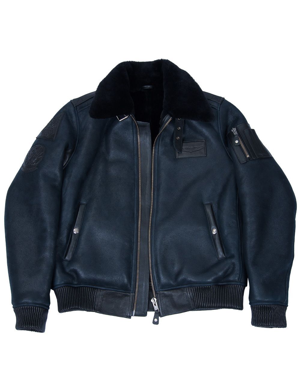 50% DE RÉDUCTION - VESTE DE VOL B-15 FAST EAGLE EN CUIR DE MOUTON BLEU MARINE [ÉPUISÉ]
