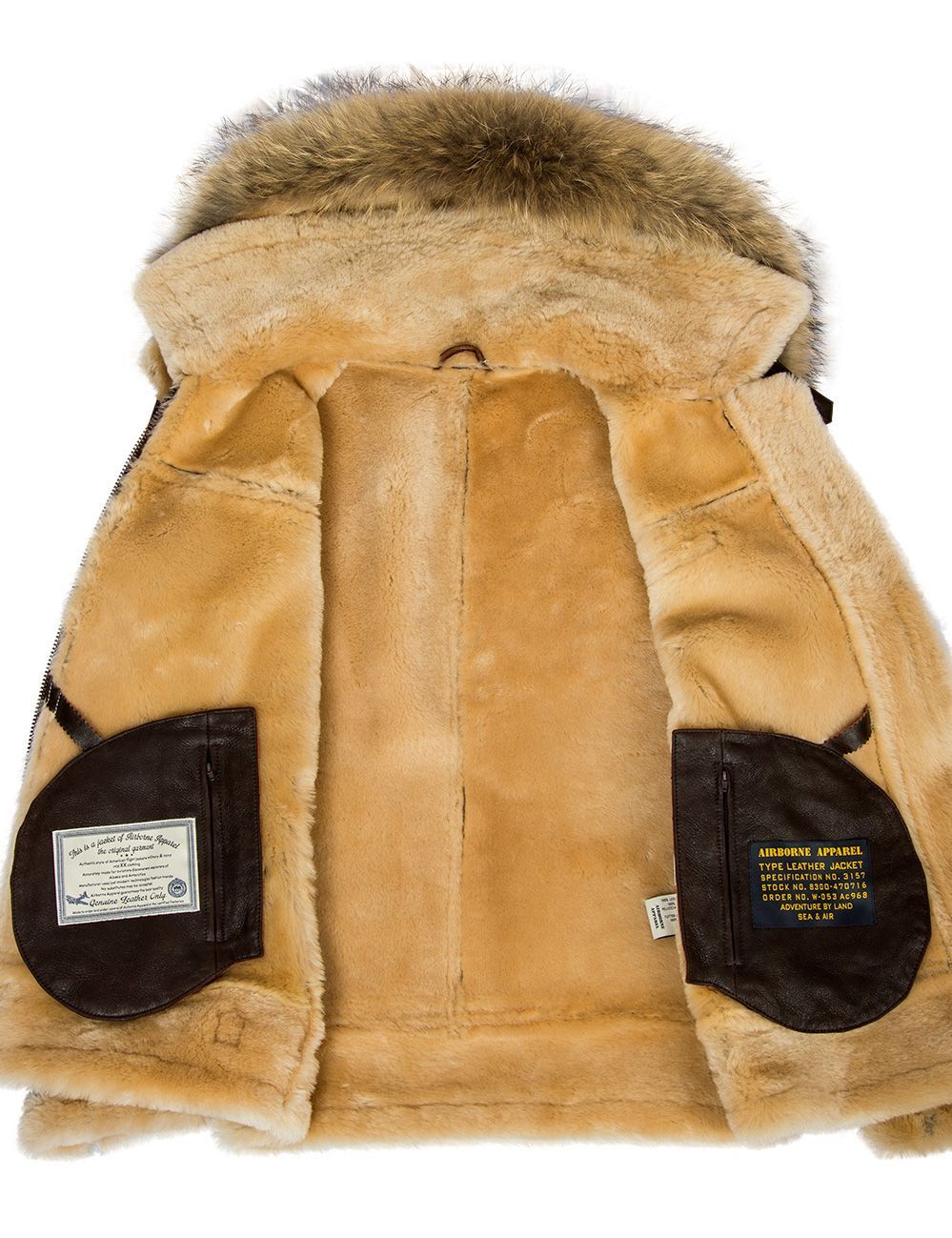 VESTE DE PILOTE EN LAINAGE B-3 AVEC CAPUCHE [LIVRAISON GRATUITE AUJOURD'HUI]