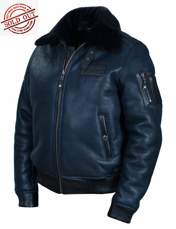 50% DE RÉDUCTION - VESTE DE VOL B-15 FAST EAGLE EN CUIR DE MOUTON BLEU MARINE [ÉPUISÉ]