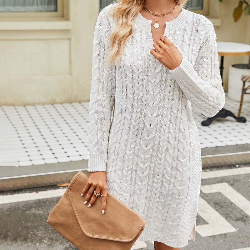 Vestido informal de punto trenzado
