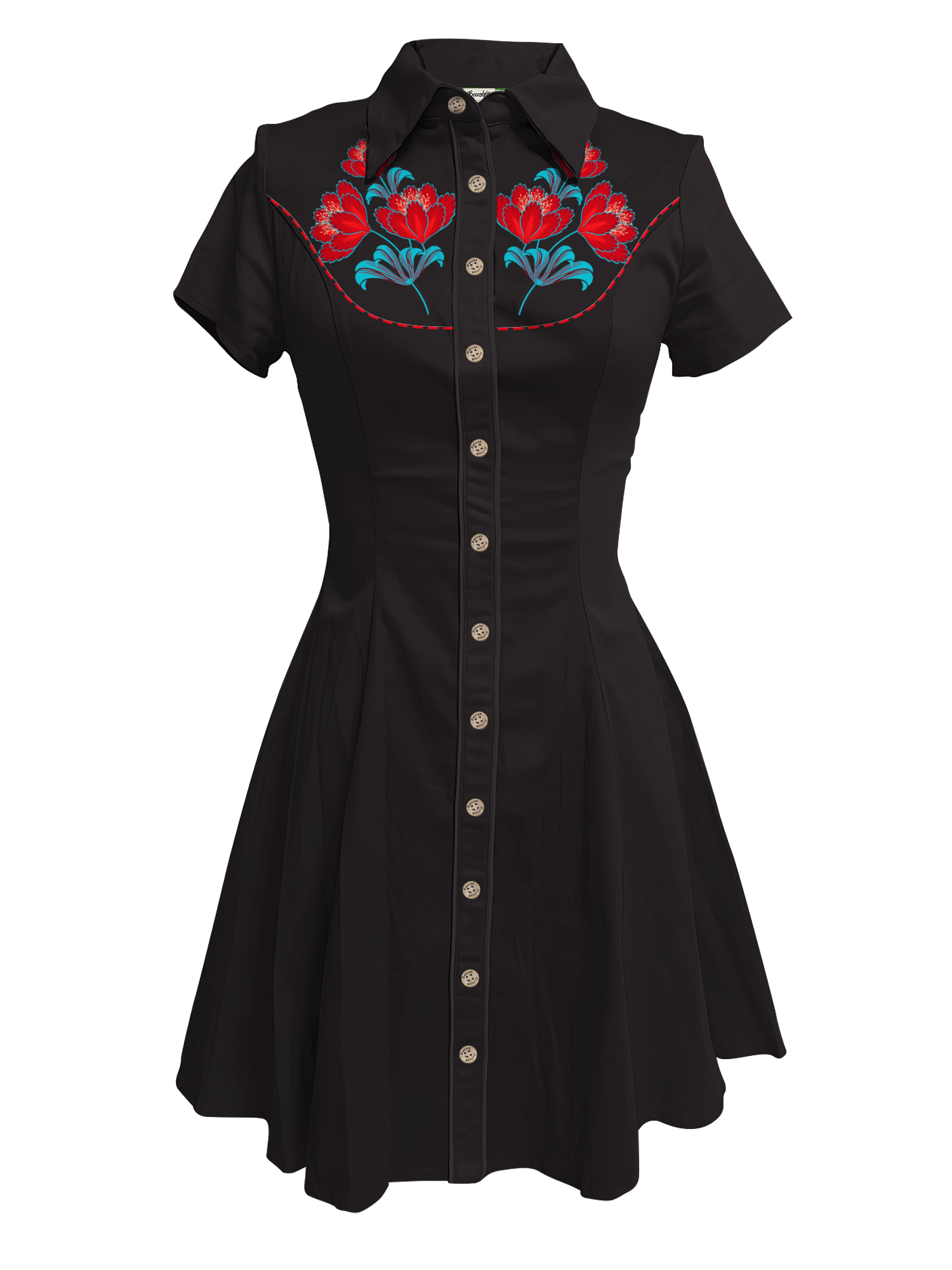 Vintage Western bloemenjurk - 100% katoen