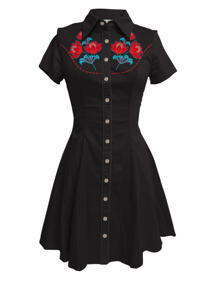 Vintage Western bloemenjurk - 100% katoen