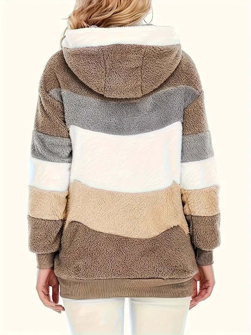 Elina - Veste Teddy à blocs de couleurs