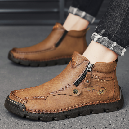 (🔥BLACK FRIDAY SALE - 70% OFF)Men's Casual Handmade Leather Boots - Prevent Foot Diseases