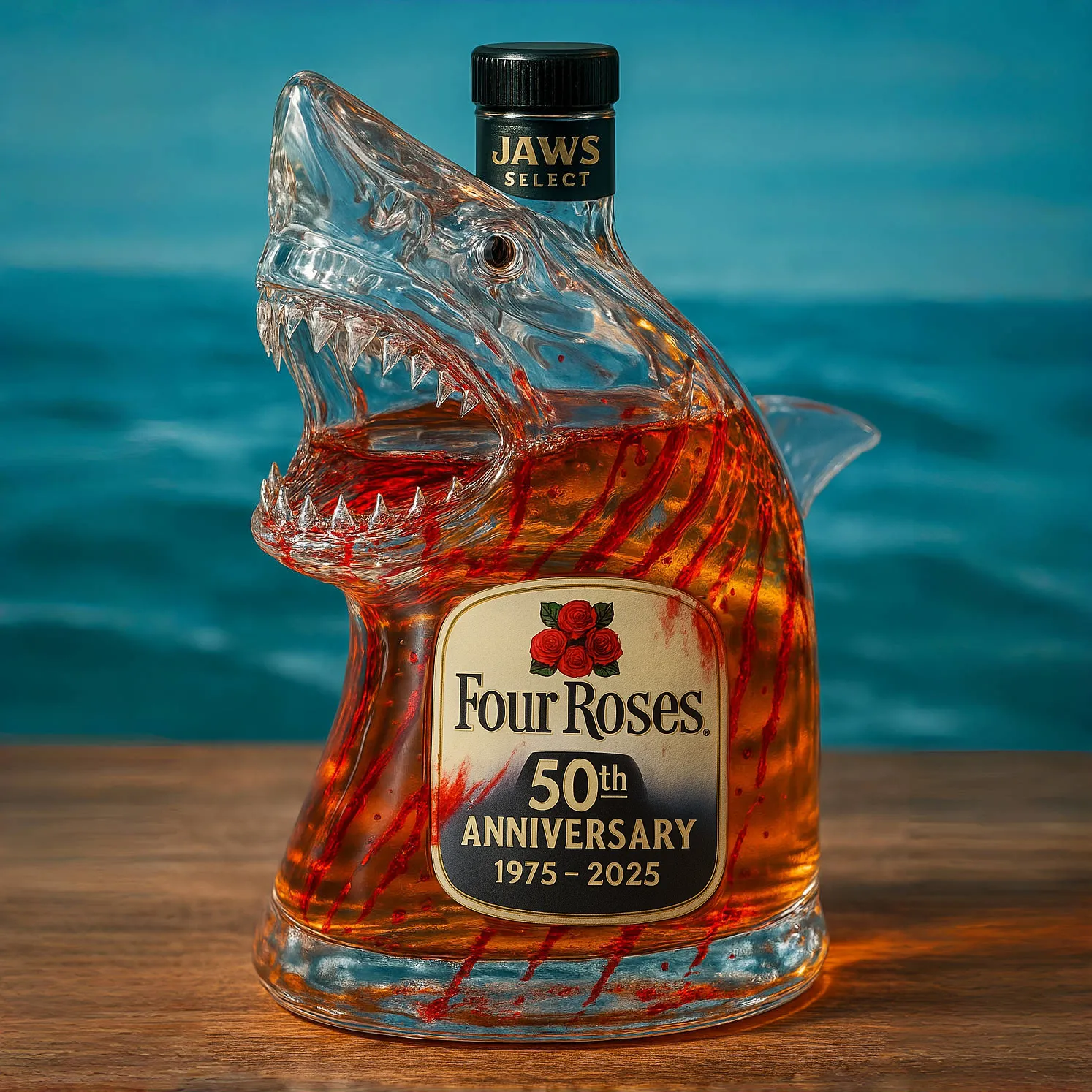 🔥Laatste 4 uur: -60 %🔥 – Beperkte editie whiskyfles 50e verjaardag van Jaws