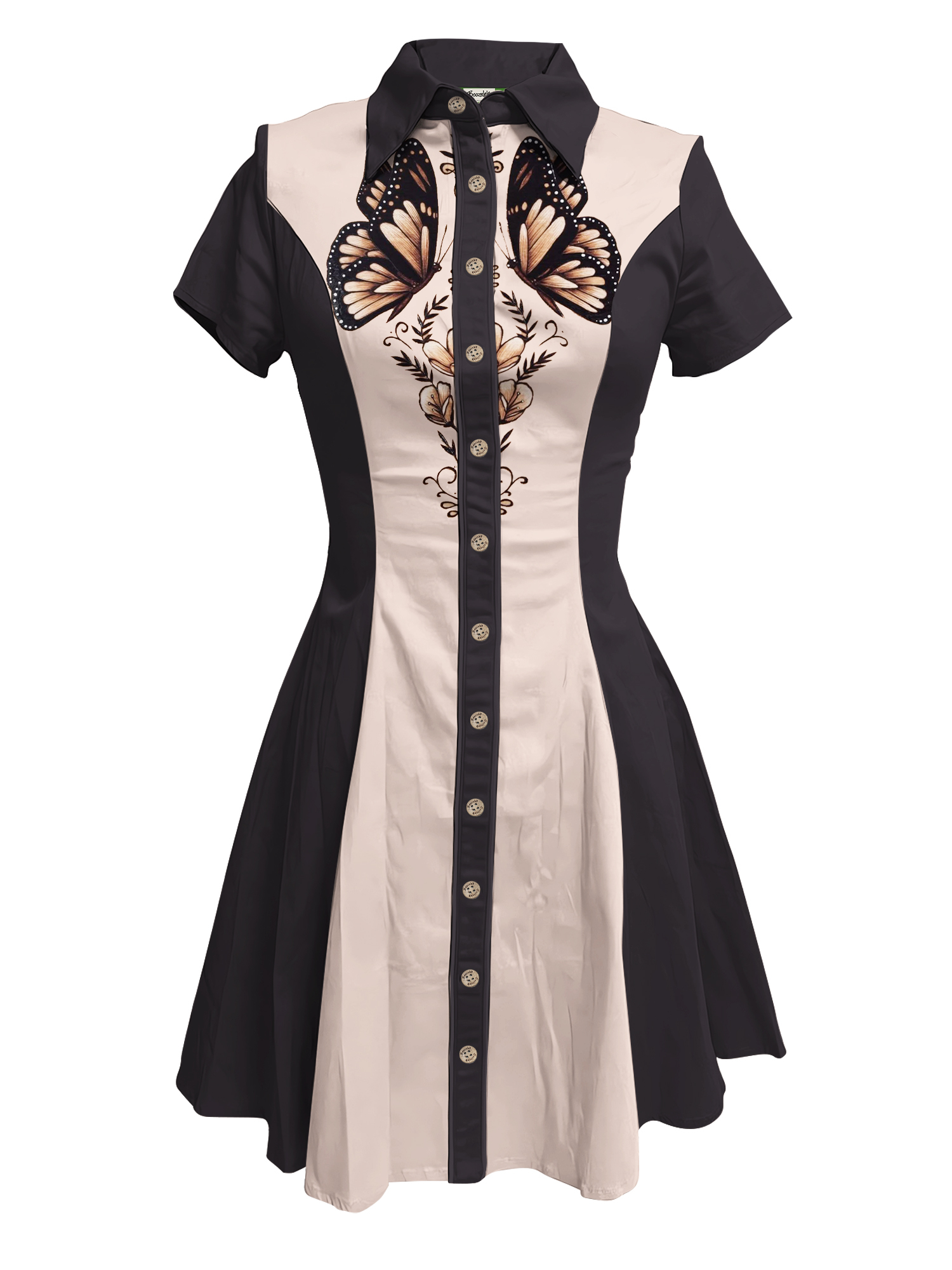 Papillon et Fleurs - Robe 100 % Coton