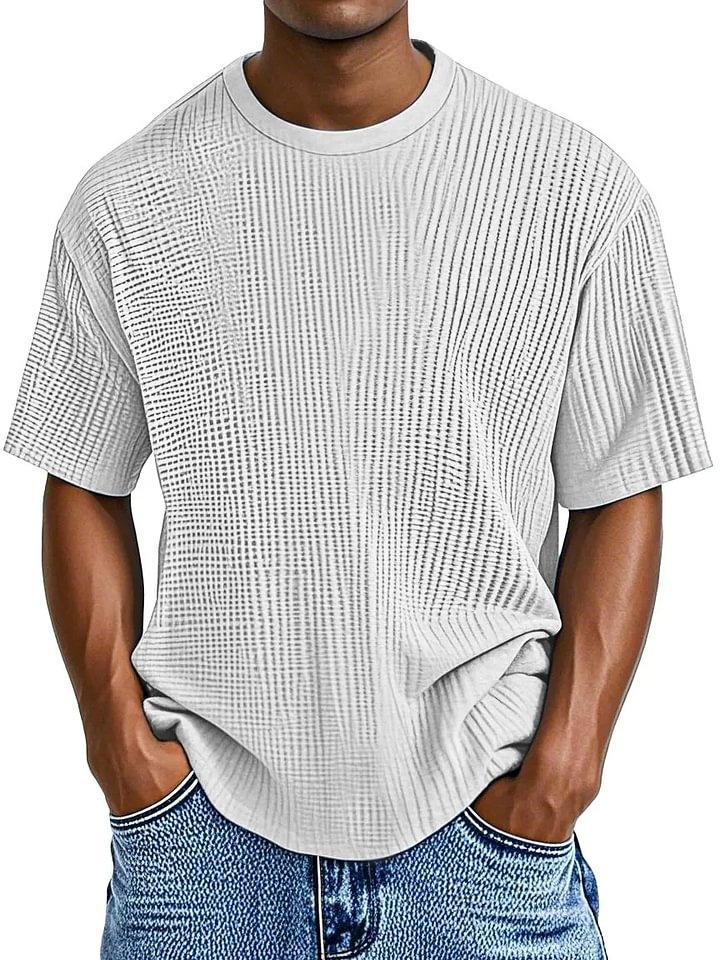 Ruimvallend zomer-T-shirt met ronde hals voor heren