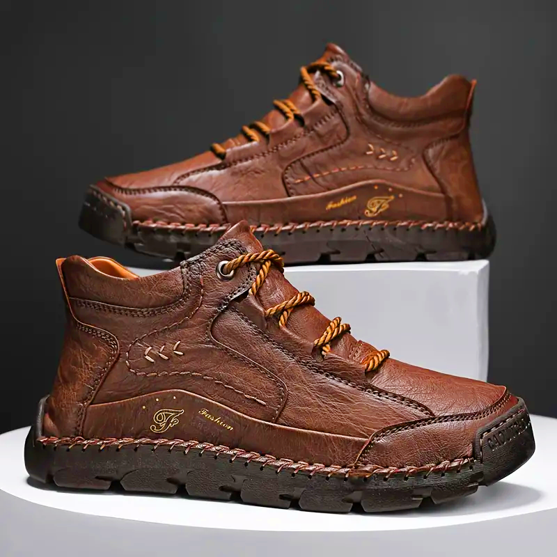 Chaussures en cuir pour hommes faites à la main - Soulage la douleur aux pieds