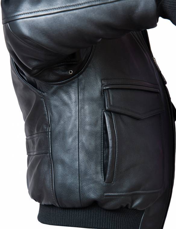 (NOUVEAUTÉS) VESTE EN CUIR DE VOL A-2 AVEC DOUBLURE NOIRE