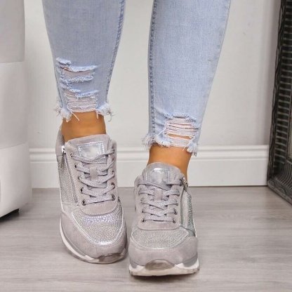 Dames Wedges Ronde Neus Casual Sneakers, Comfortabele Orthopedische Wandelschoenen