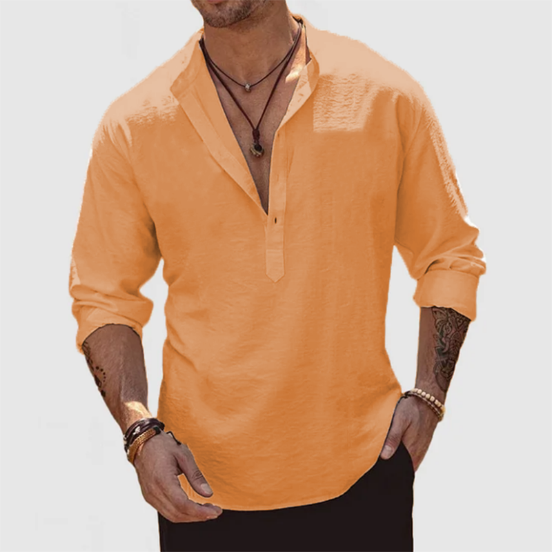 Chemise Décontractée en Coton et Lin pour Homme – Usage Quotidien