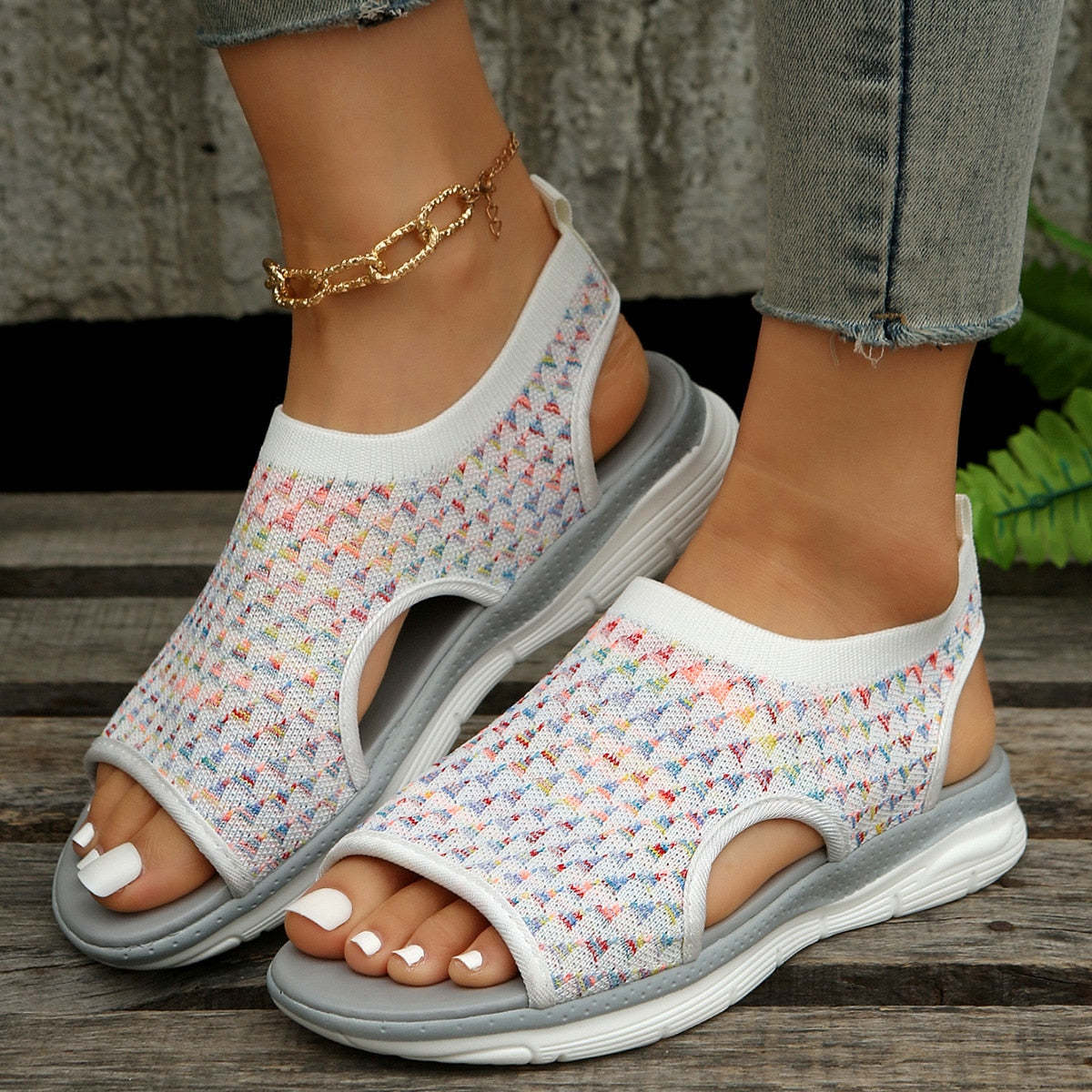 Last Day Promotion 50% OFF - 2024 Super Comfortable High Quality Stretch Slingback Orthopedic Sports Sandals