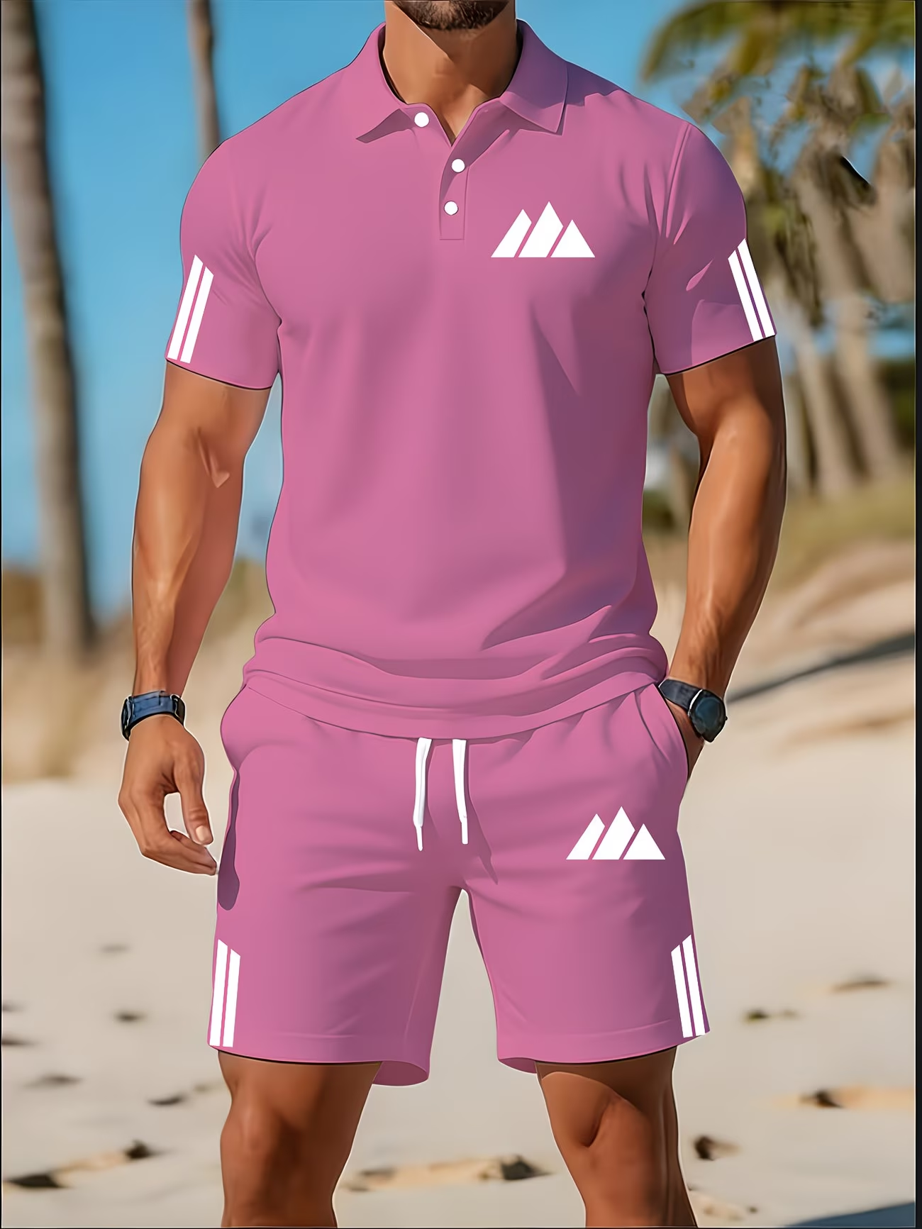 ⏰ Dernier jour : 50 % de réduction ! 🔥 - Ensemble sport homme avec polo et short slim