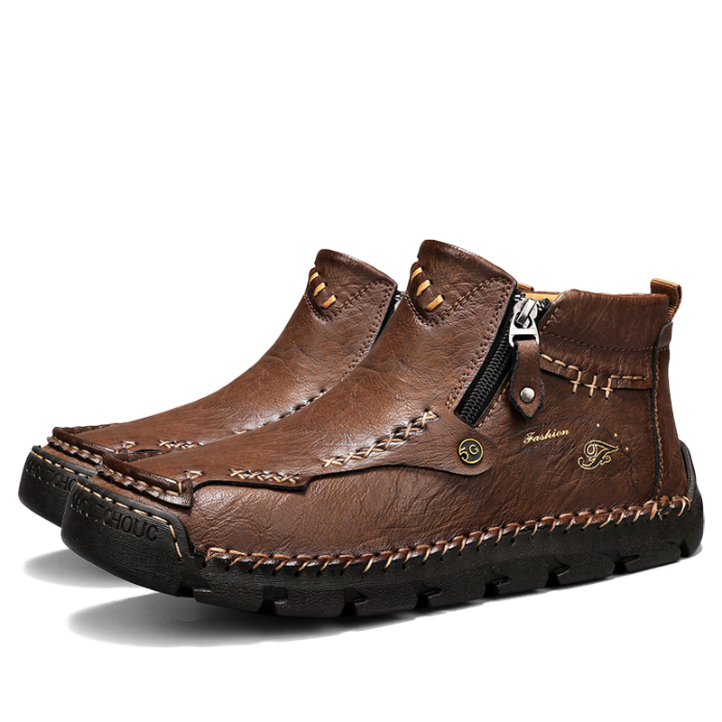 (🔥BLACK FRIDAY SALE - 70% OFF)Men's Casual Handmade Leather Boots - Prevent Foot Diseases