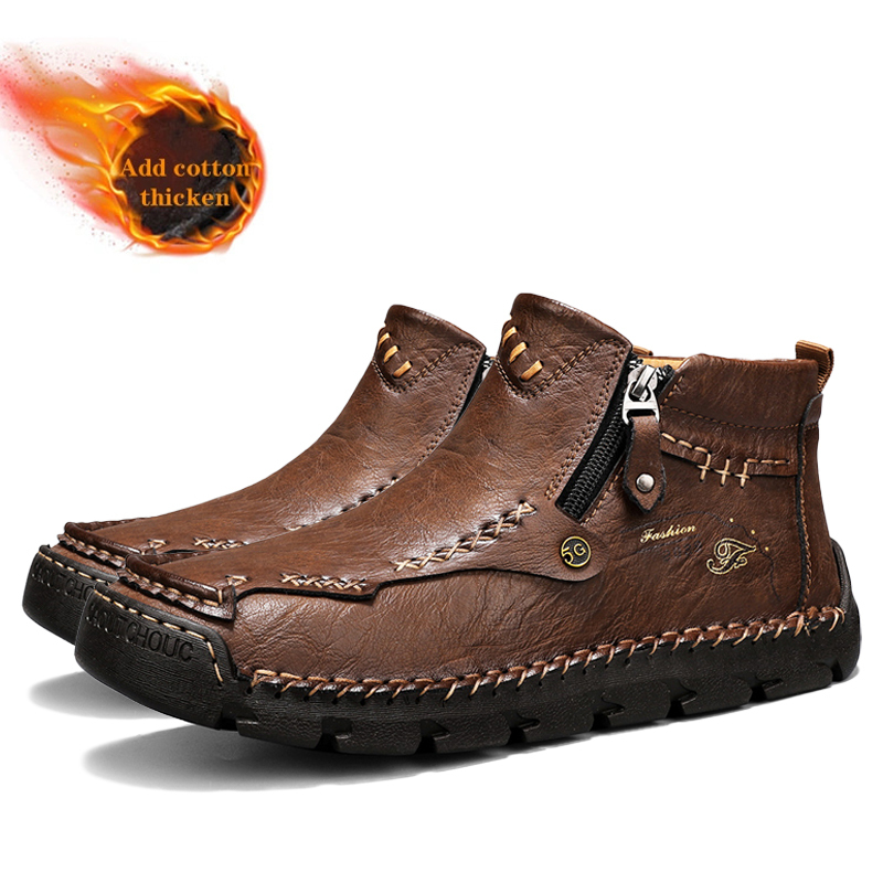 (🔥BLACK FRIDAY SALE - 70% OFF)Men's Casual Handmade Leather Boots - Prevent Foot Diseases