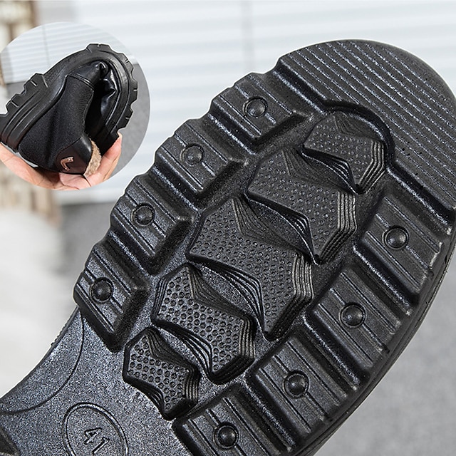 Men's Winter Fleece Waterproof Warm Non-Slip Orthopedic Shoes Snow Ankle Boots (Medical Certification)