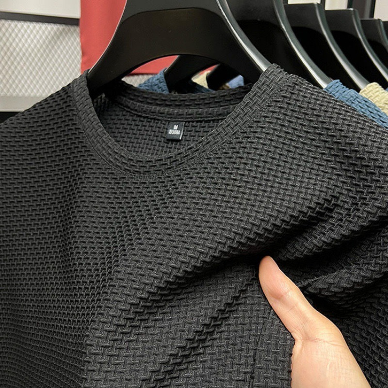T-shirt d'été pour homme confortable et respirant en maille, à manches