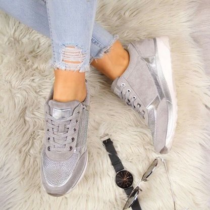 Vrouwen Wedges Ronde Neus Casual Sneakers, Comfortabele Orthopedische Wandelschoenen