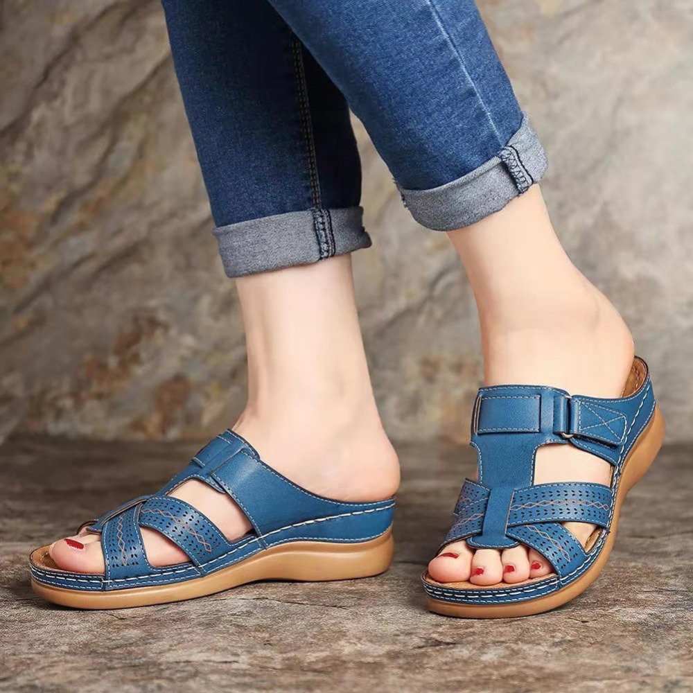 LAATSTE DAG 49% KORTING - VROUWEN PREMIUM LEER ORTHOPEDISCHE SANDALEN