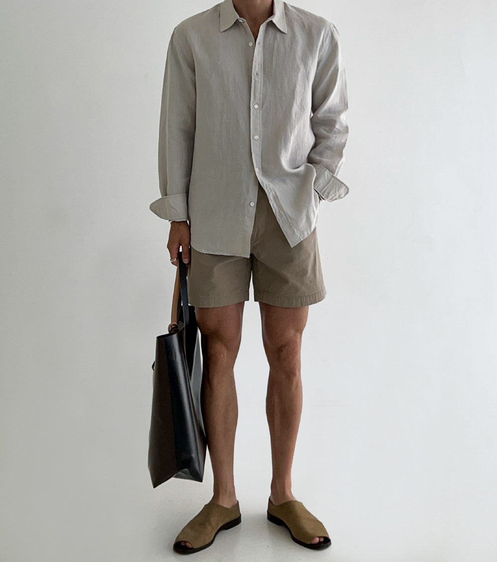 Chemise en lin unie simple pour l'été