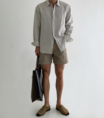 Chemise en lin unie simple pour l'été