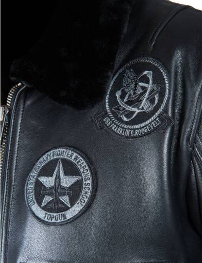 NOUVELLE ARRIVÉE - VESTE EN CUIR DE VOL TOP GUN JOLLY ROGERS NOIRE [LIVRAISON GRATUITE AUJOURD'HUI]