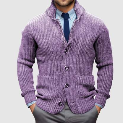 Veste Cardigan Homme à Col Montant et Chaude