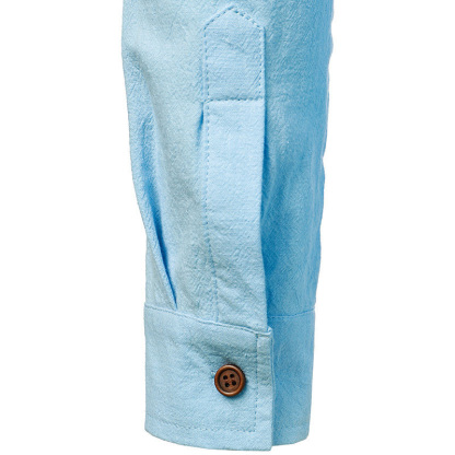 Chemise longue à manches pour homme en coton et lin vintage