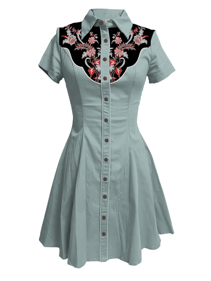 Fleur Vintage – Robe 100 % Coton