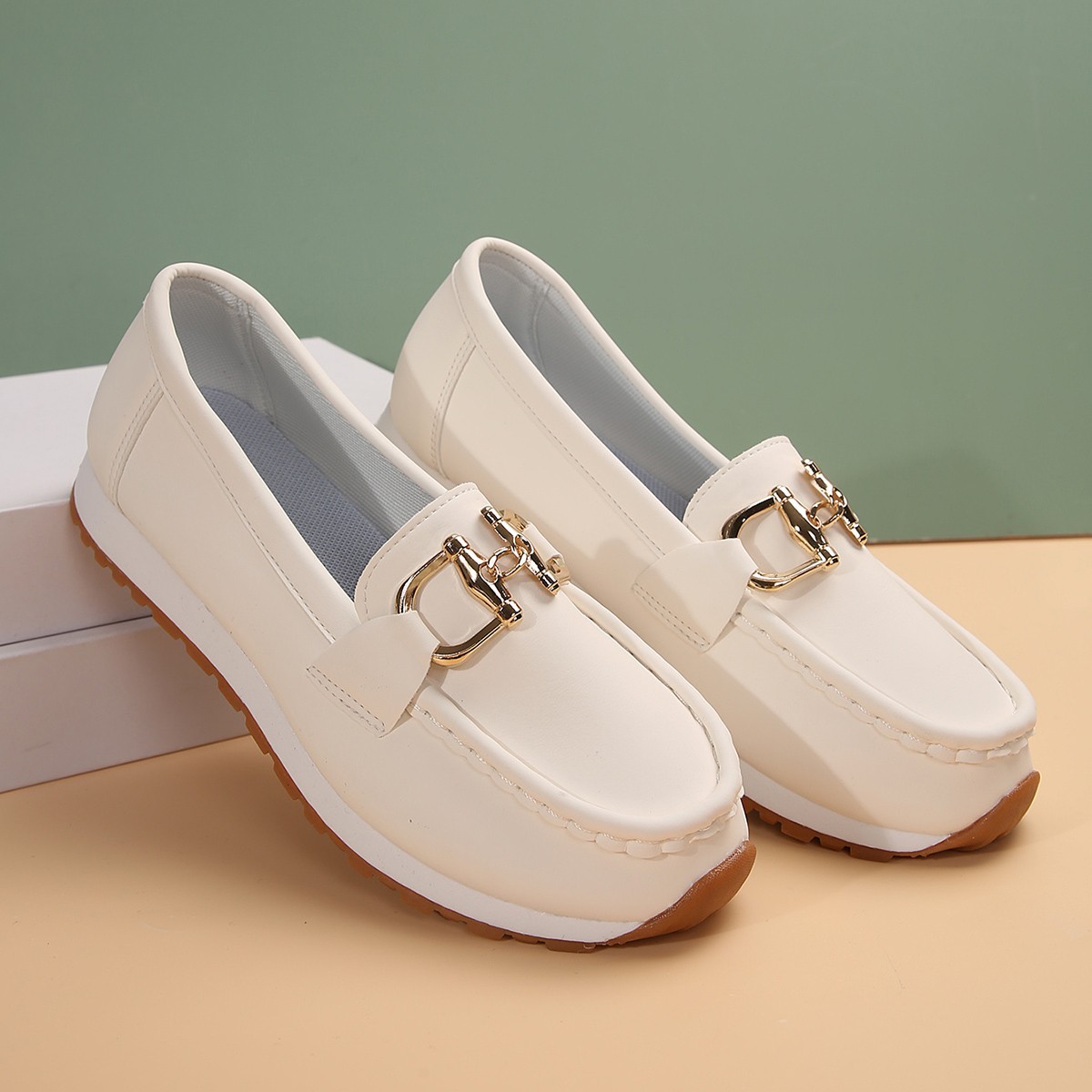 Casual wandelschoenen voor dames met kettingdecoratie, comfortabel