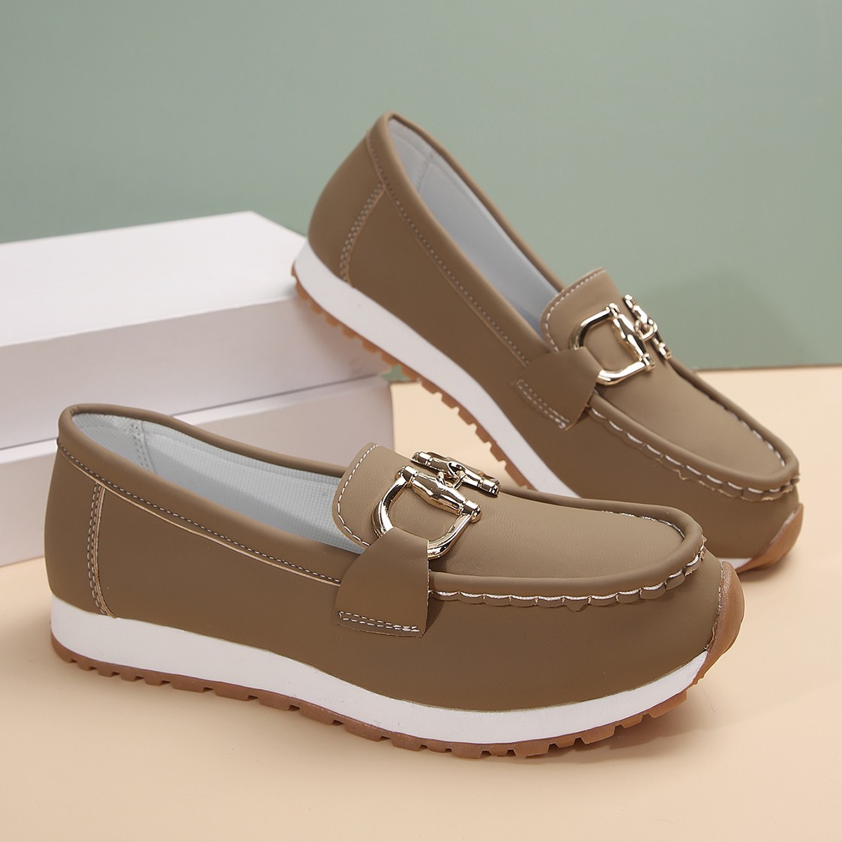 Casual wandelschoenen voor dames met kettingdecoratie, comfortabel