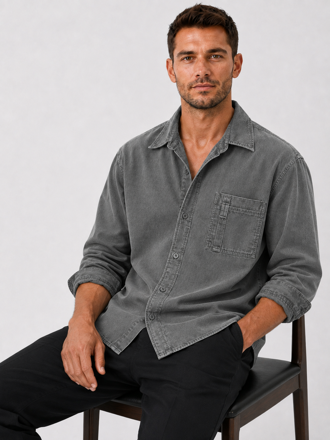 Men's Retro Casual Washed Everyday Shirt