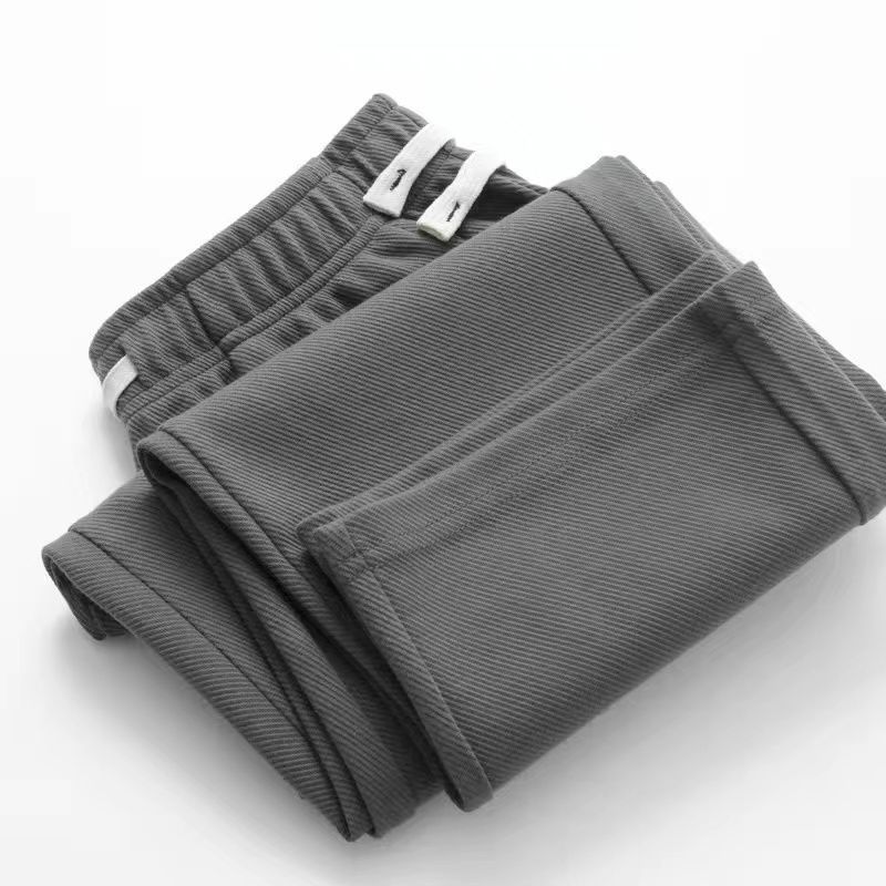 Men's Solid Color 300G Twill Cotton Sporty Casual Pants