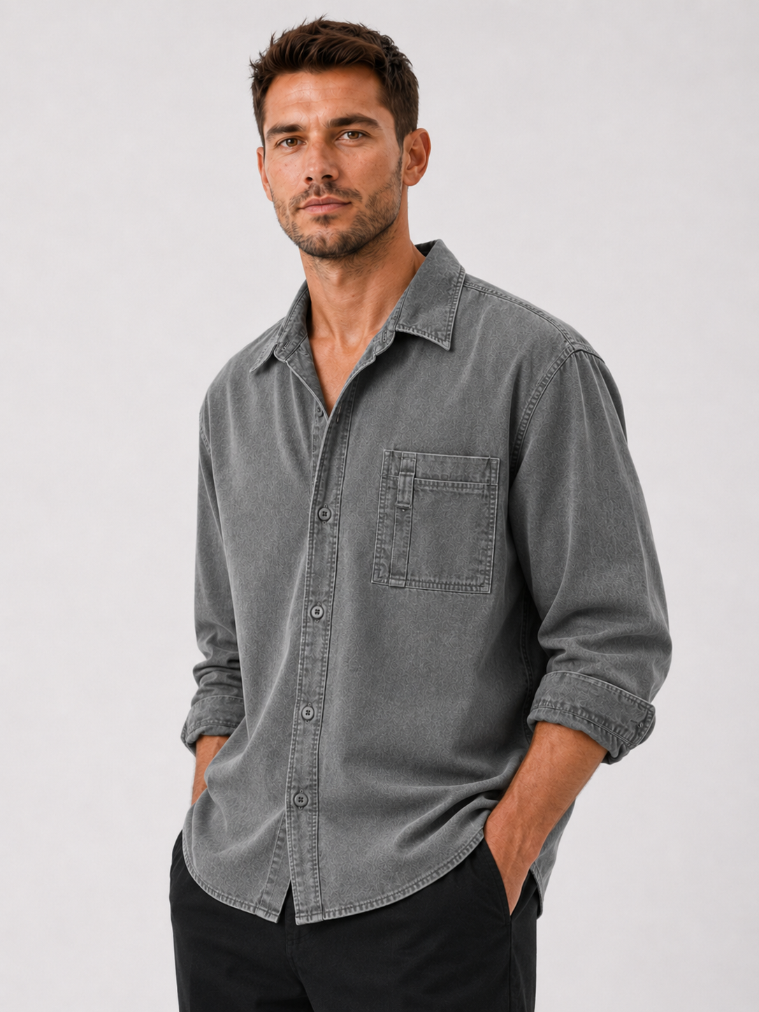 Men's Retro Casual Washed Everyday Shirt
