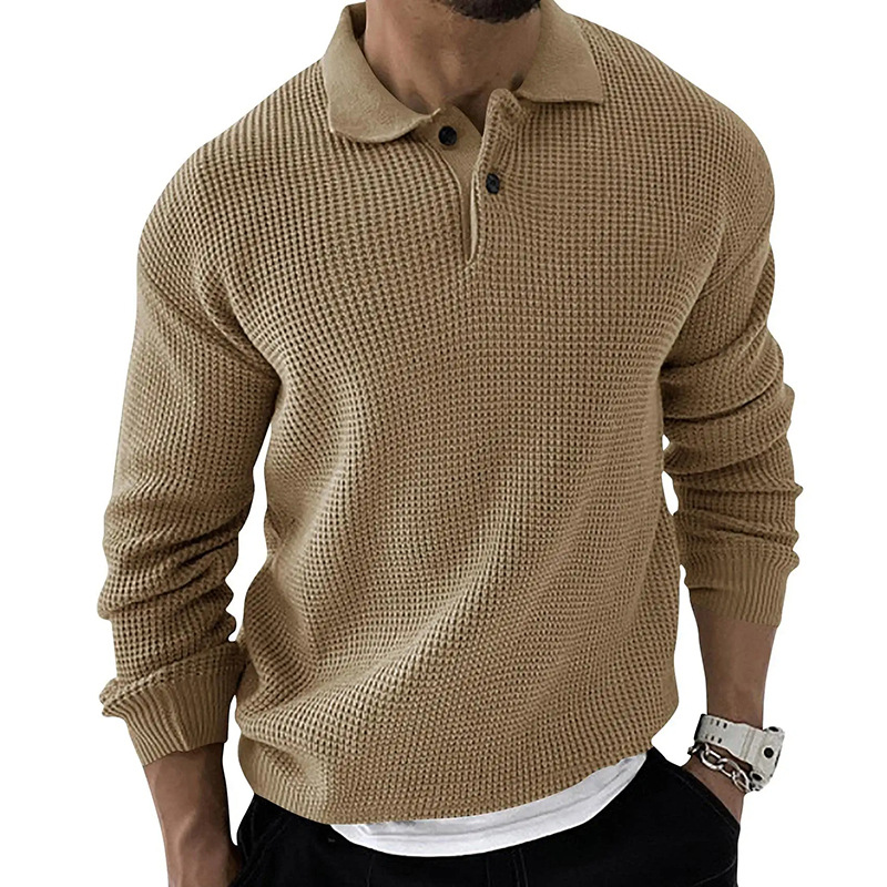 Men's simple and fashionable slim long-sleeved knitted sweater