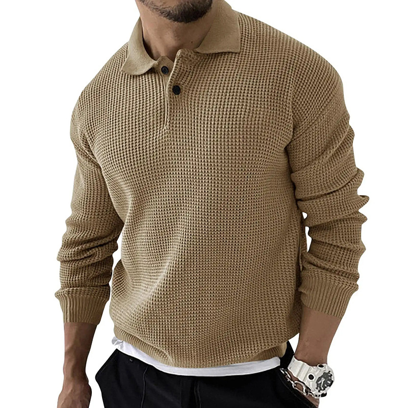 Men's simple and fashionable slim long-sleeved knitted sweater