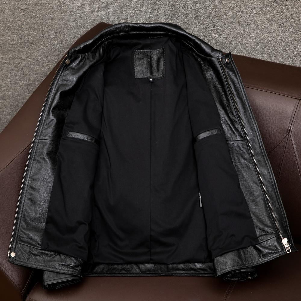 Ends soon  🔥 Up to 75% off today only!-Men's lapel cowhide leather jacket