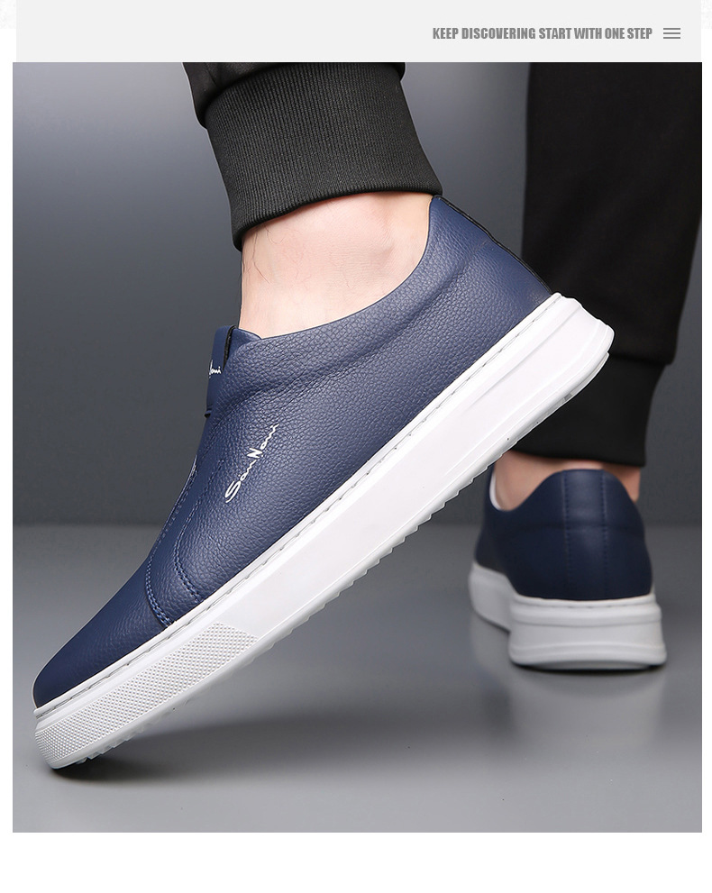 Men's casual soft-soled rubber comfortable breathable non-slip leather shoes