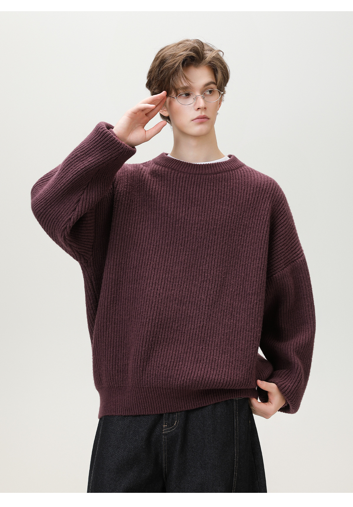 Men's Chunky-Knit Crew-Neck Sweater 