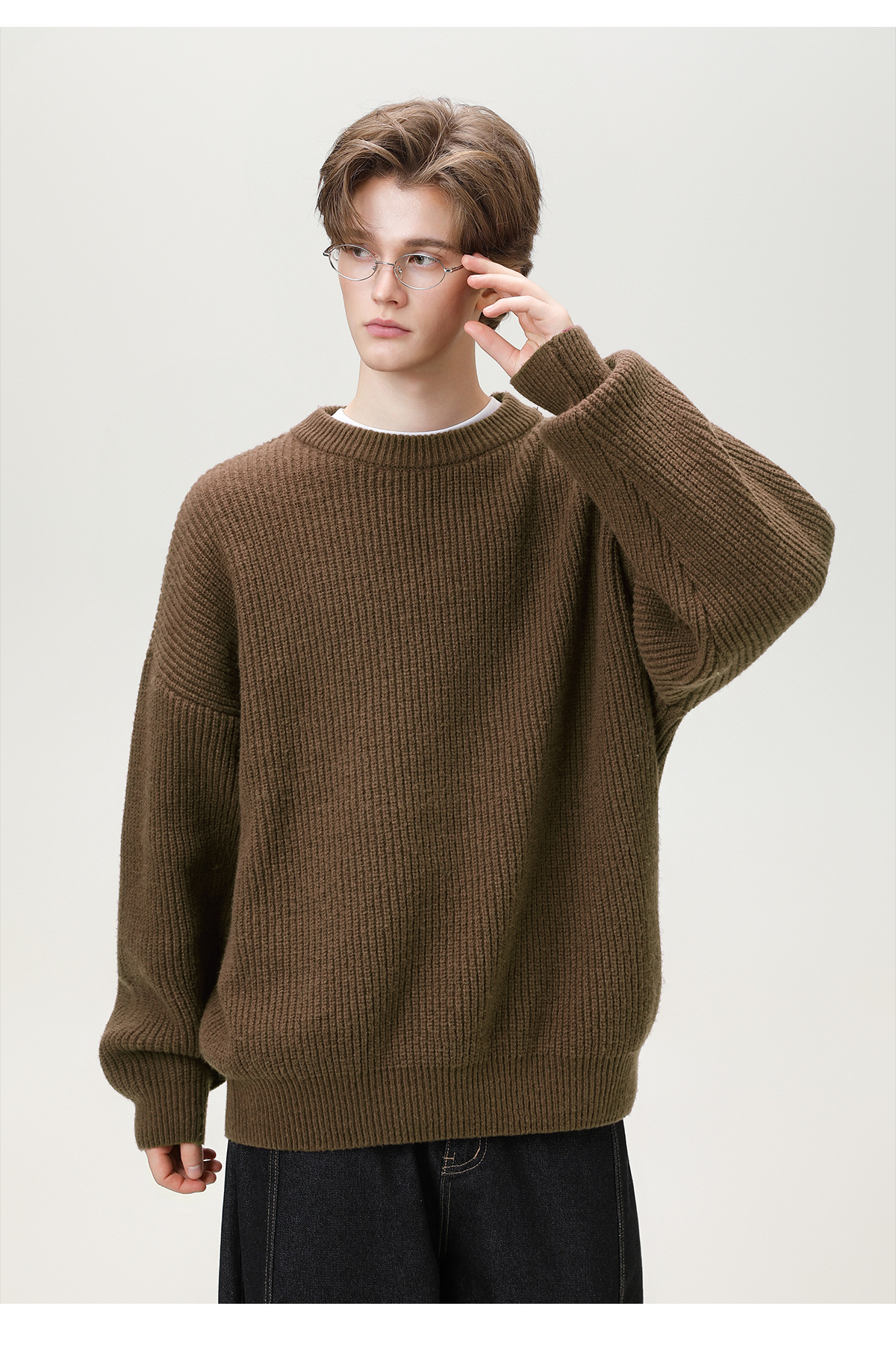 Men's Chunky-Knit Crew-Neck Sweater 